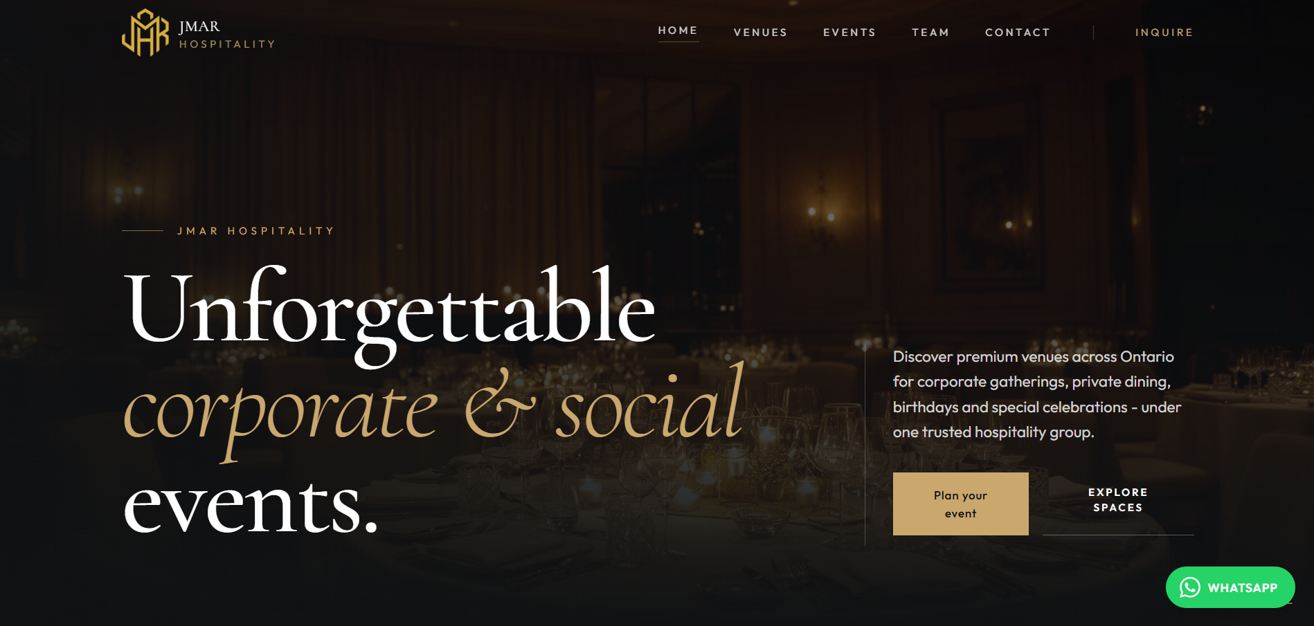 JMAR Hospitality Website